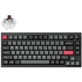 Клавіатура механічна Lemokey  P1 Pro 84Key, Keychron Super Brown, WL/BT/USB-A, QMK/VIA, Hot-Swap, EN/UKR, RGB,  Knob, Carbon Black