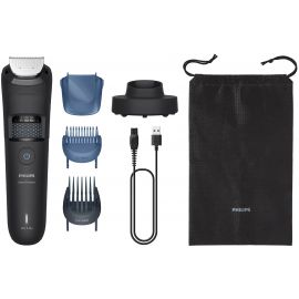 Тример Philips Series 5000, для бороди і вусів, акум., сталь, чорний