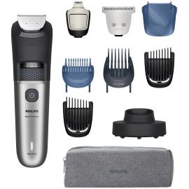Тример Philips Series 7000, для бороди і вусів, акум., сталь, чорно-сріблястий