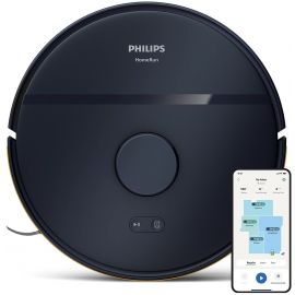 Робот-пилосос Philips Series 2000, h=9.7см, вологе прибирання, конт пил -0.38л, вода -0.3л, автон. робота до 120хв, EPA 11, Wi-Fi, темно-синій