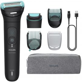 Тример Philips Series 7000, для тіла та інтимних зон, акум., насадок-5, сталь, чорний