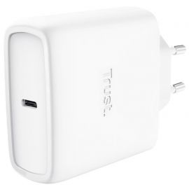 Зарядний пристрій мережевий Trust Maxo 65Вт, GaN, USB-C PD/PPS, білий