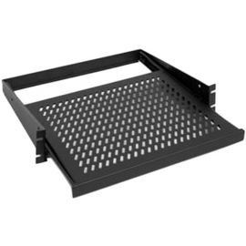 Полиця ZPAS 19", 2U, висувна, глибина 455 мм, чорна