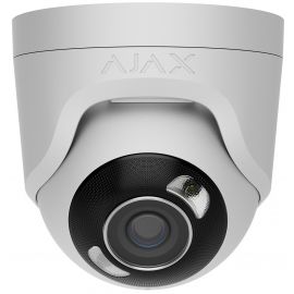IP-Камера дротова Ajax TurretCam HL white, 5мп, 4мм, гібридне підсвічування IR 35м, білий Led 50м, Poe, True WDR, IP 65, ІЧ 35м, аудіо, 75° до 85°, купольна, біла