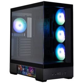 Корпус Zalman P40 DS без БЖ, 2xUSB3.0, 1x Type C, 3x120мм ARGB Reverse,  1x120мм ARGB, VGA 420мм, LCS ready, TG Side/Front Panel, Display, ATX, чорний