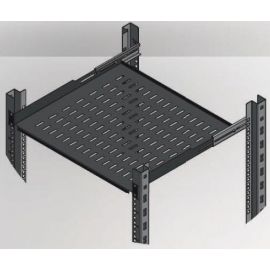 Полиця MIRSAN 19", 1U, регульована 350-440 мм, чорна
