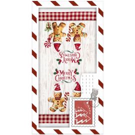 Подарунковий набір рушничків в коробці Ardesto Christmas Gingerbread 38х63см, 2шт, 100% бавовна, червоний