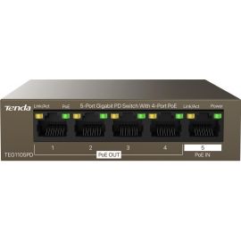 Комутатор TENDA TEG1105PD 5xGE (4xPoE PSE, 1xPoE PD), 30Вт, Некерований