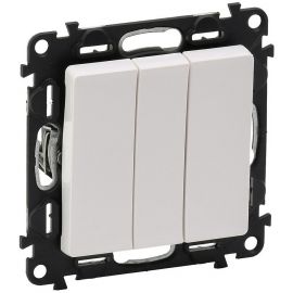 Вимикач 3-клавішний з підсвіткою Legrand Valena LIFE, 10АХ, 250V, білий