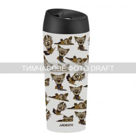 Термокухоль Ardesto Coffee Time Yorkie 450мл, нержавіюча сталь, бежевий