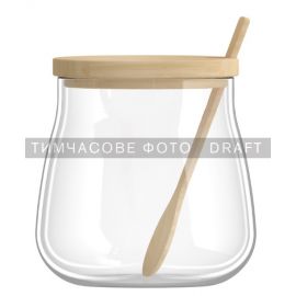 Банка для зберігання Ardesto Midori Sugar 500мл, скло, бамбук, прозорий