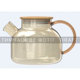 Заварник Ardesto Golden Moon 1000мл, боросилікатне скло, бамбук, золотистий