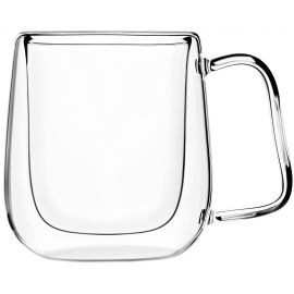 Набір чашок з ручками і подвійними стінками Ardesto, 250мл, 2шт, боросилікатне скло, прозорий
