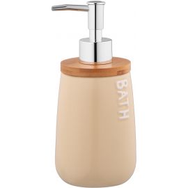 Диспенсер для мила Ardesto Prestigio 420мл, доломіт, бамбук, пластик, бежевий