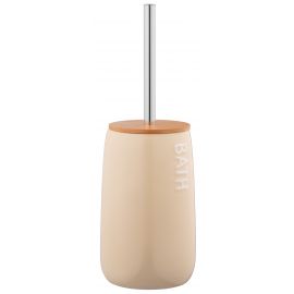 Набір щітка для унітазу з підставкою Ardesto Prestigio 12.2x35.2см, доломіт, нержавіюча сталь, бамбук, бежевий