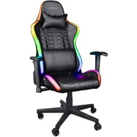 Крісло Trust GXT 716 Rizza, ПУ шкіра, 3D-Armrests, RGB, чорний