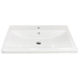 Раковина, умивальник Adamant CERS, штучний камінь, прямокут., з отвором для змішувача, з отвором для переливу, 895x450x158мм, накладний, білий