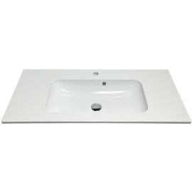 Раковина, умивальник Adamant FRATE, штучний камінь, прямокут., з отвором для змішувача, з отвором для переливу, 995x450x1525мм, накладний, білий