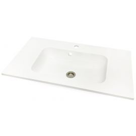 Раковина, умивальник Adamant FRATE, штучний камінь, прямокут., з отвором для змішувача, з отвором для переливу, 795x450x1525мм, накладний, білий