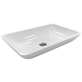 Раковина, умивальник Adamant LOWER, штучний камінь, прямокут., без отвору для змішувача та переливу, 560x360x100мм, накладний, білий