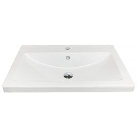 Раковина, умивальник Adamant CERS, штучний камінь, прямокут., з отвором для змішувача, з отвором для переливу, 695x450x158мм, накладний, білий