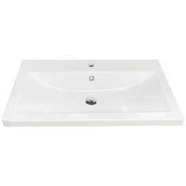 Раковина, умивальник Adamant CERS, штучний камінь, прямокут., з отвором для змішувача, з отвором для переливу, 795x450x158мм, накладний, білий