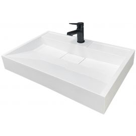 Раковина, умивальник Adamant VISION, штучний камінь, прямокут., з отвором для змішувача, без переливу, 700х455х110мм, накладний, білий