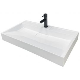 Раковина, умивальник Adamant VISION, штучний камінь, прямокут., з отвором для змішувача, без переливу, 800х455х110мм, накладний, білий