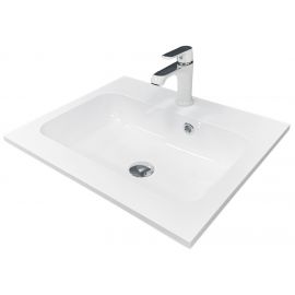 Раковина, умивальник Adamant FRATE, штучний камінь, прямокут., з отвором для змішувача, з отвором для переливу, 550x450x1525мм, накладний, білий