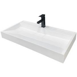 Раковина, умивальник Adamant VISION, штучний камінь, прямокут., з отвором для змішувача, без переливу, 1000х455х110мм, накладний, білий