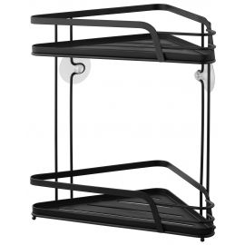 Полиця кутова Ardesto Vigor 2-ярусна 22см, метал, поліпропілен, чорний