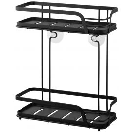 Полиця 2-ярусна Ardesto Vigor 26.5х14х31см, метал, поліпропілен, чорний