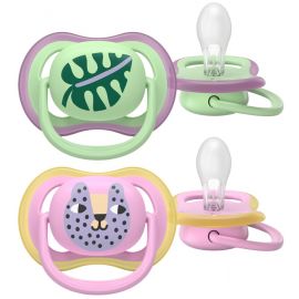 Пустушка  Avent   Ultra Air, 6-18 міс., 2шт, дизайн для дівчат.