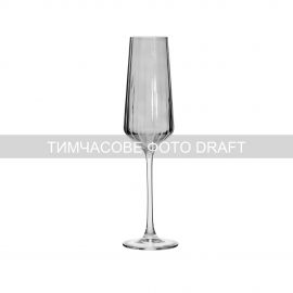 Набір келихів для шампанського Ardesto Black Mars Alcor 270мл, 2шт, скло, сірий