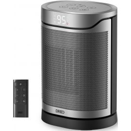 Тепловентилятор Dreo, 20м2, 1500Вт, електр. упр-ння, керамич.нагрів.елемент, пульт ДУ, 3 швидк., срібний