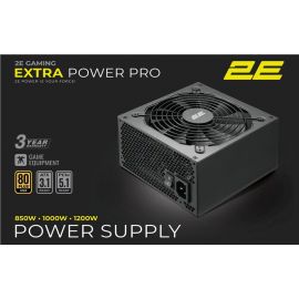 Блок живлення  2E GAMING Extra Power Pro ATX3.1 GEN5.0  (1200W), >90%, 80+ Gold, 140мм, 1xMB 24pin(20+4), 2xCPU 8pin(4+4), 3xMolex, 9xSATA, 6xPCIe 8pin(6+2), 1xPCIe GEN5 16pin, Full Modular