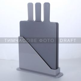 Набір дошок кухонних на підставці Ardesto Fresh, 3шт, 24.1х33х7.9см, пластик