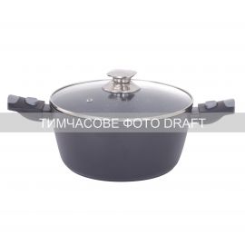 Каструля зі скляною кришкою Ardesto Gemini Bari, 3.9л, алюміній, чорний