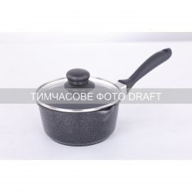 Ківш зі скляною кришкою Ardesto Gemini Anzio, 1.2л, алюміній, чорний