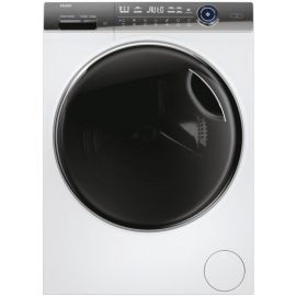 Пральна машина Haier фронтальна, 9кг, 1400, A+++, 52см, дисплей, пара, інвертор, люк чорний, прямий привід, білий