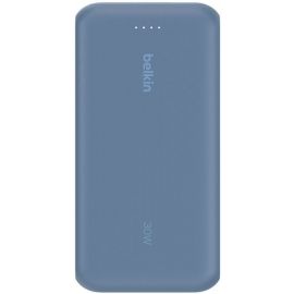 Акумулятор портативний літій-іонний Power Bank Belkin 20000мА·год, 30Вт, з інтегрованим кабелем USB-C, синій
