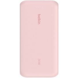 Акумулятор портативний літій-іонний Power Bank Belkin 20000мА·год, 30Вт, з інтегрованим кабелем USB-C, рожевий