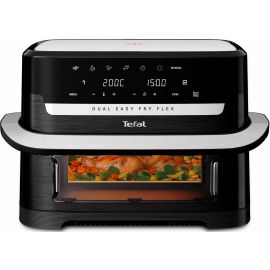 Мультипіч Tefal Dual Easy Fry Flex, 2700Вт, чаша-5.5+3.5л, сенсорне керув., з віконцем, 2 чаши, гриль, пластик, чорний