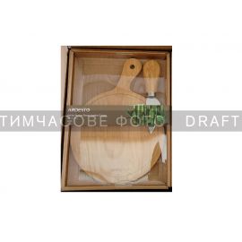 Набір для подачі сиру Ardesto Midori, 2 предмети, 19.5х14х0.8см, бамбук, нержавіюча сталь