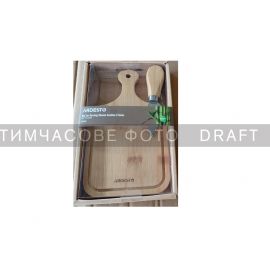 Набір для подачі сиру Ardesto Midori, 2 предмети, 19х11х0.8см, бамбук, нержавіюча сталь