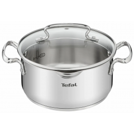 Каструля Tefal DUETTO+, 2.9л, з кришкою, нержавюча сталь, скло