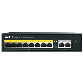 Комутатор Netis P110GH 8xFE PoE, 3xGE (2xUplink, 1xSFP), 120Вт, Некерований