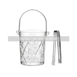 Відро для льоду зі щипцями Ardesto Alba 980мл, скло, прозорий