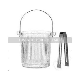 Відро для льоду зі щипцями Ardesto Iceberg 980мл, скло, прозорий