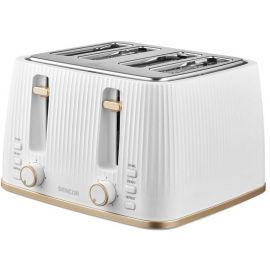 Тостер Sencor 1860Вт, підігрів, розморожування, 4 слоти, пластик, білий